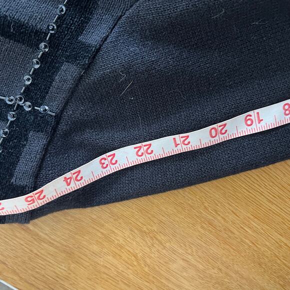 Just B Black Velour Decorative Sweater Cardigan XL - Picture 9 of 9